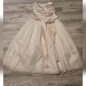 Chic Baby America Ivory Girl’s Sz 12 Dress Flower Girl Satin Pink